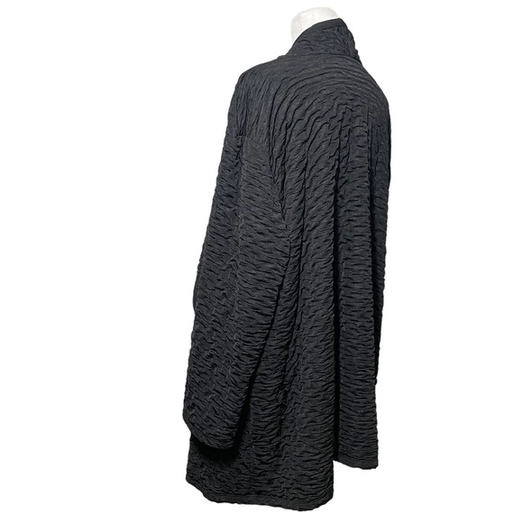 Sole Dione Studio Open Front Cascading Coatigan Black Women Plus Sz 2X Soho Art - Picture 6 of 11